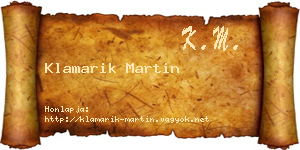 Klamarik Martin névjegykártya